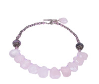 Cluster Shape Faceted Clear Quartz Necklace