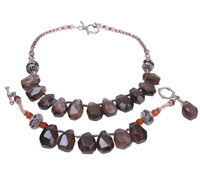 Cluster Shape Faceted Carnelian Set